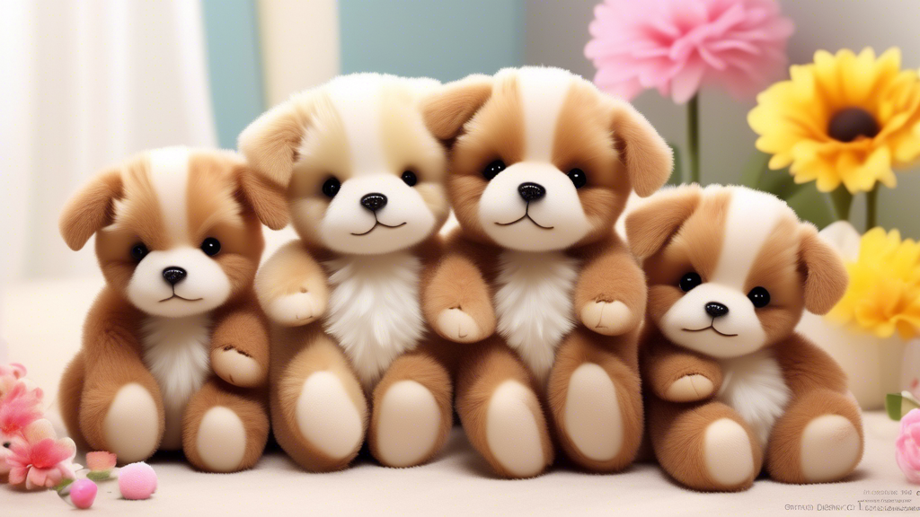 Create a heartwarming scene featuring adorable teddy bear puppies. These fluffy puppies should have soft, plush-like fur and round, affectionate eyes that give them a teddy bear appearance. Place them