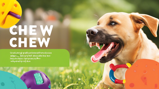 Create an image showcasing a variety of top-rated dog chew toys in a vibrant, playful setting. Include different shapes and sizes of chew toys made from durable materials like rubber, nylon, and natur