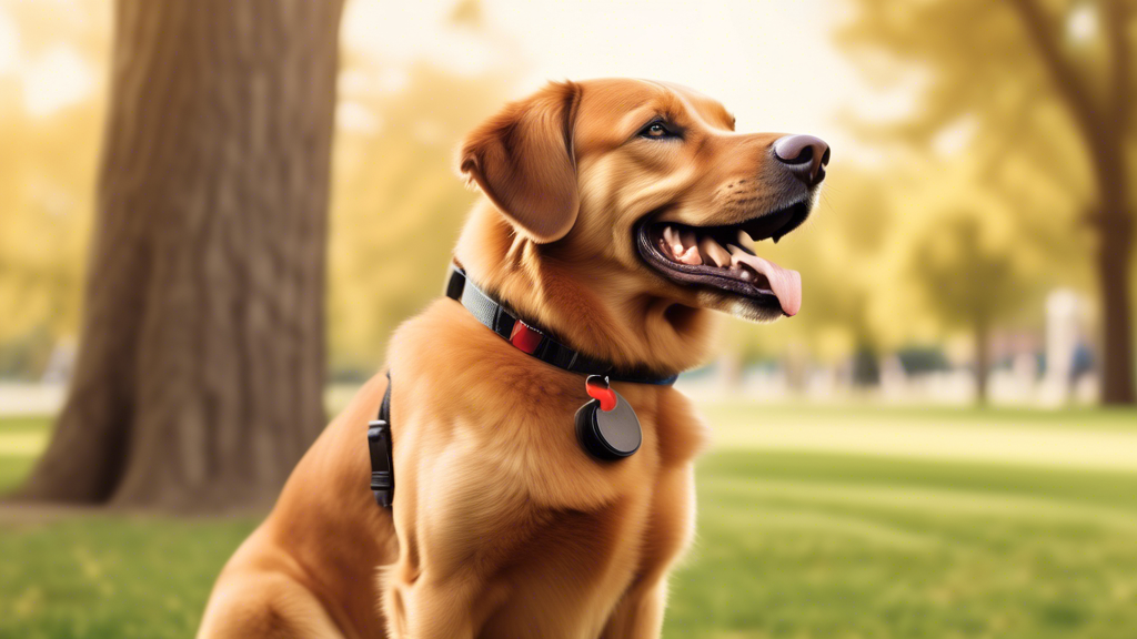 Create an image of a dog training session in a scenic park. Show a confident dog owner using off-leash techniques, holding a small treat bag and a training clicker. The dog, a well-behaved medium-size